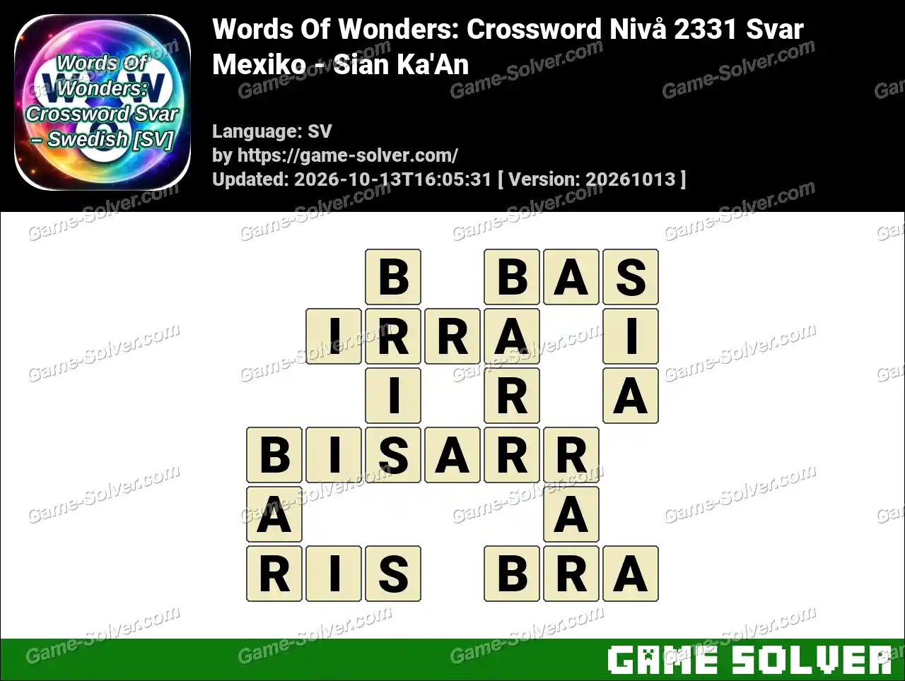 Words Of Wonders: Crossword Nivå 2331 Svar – Mexiko – Sian Ka’An